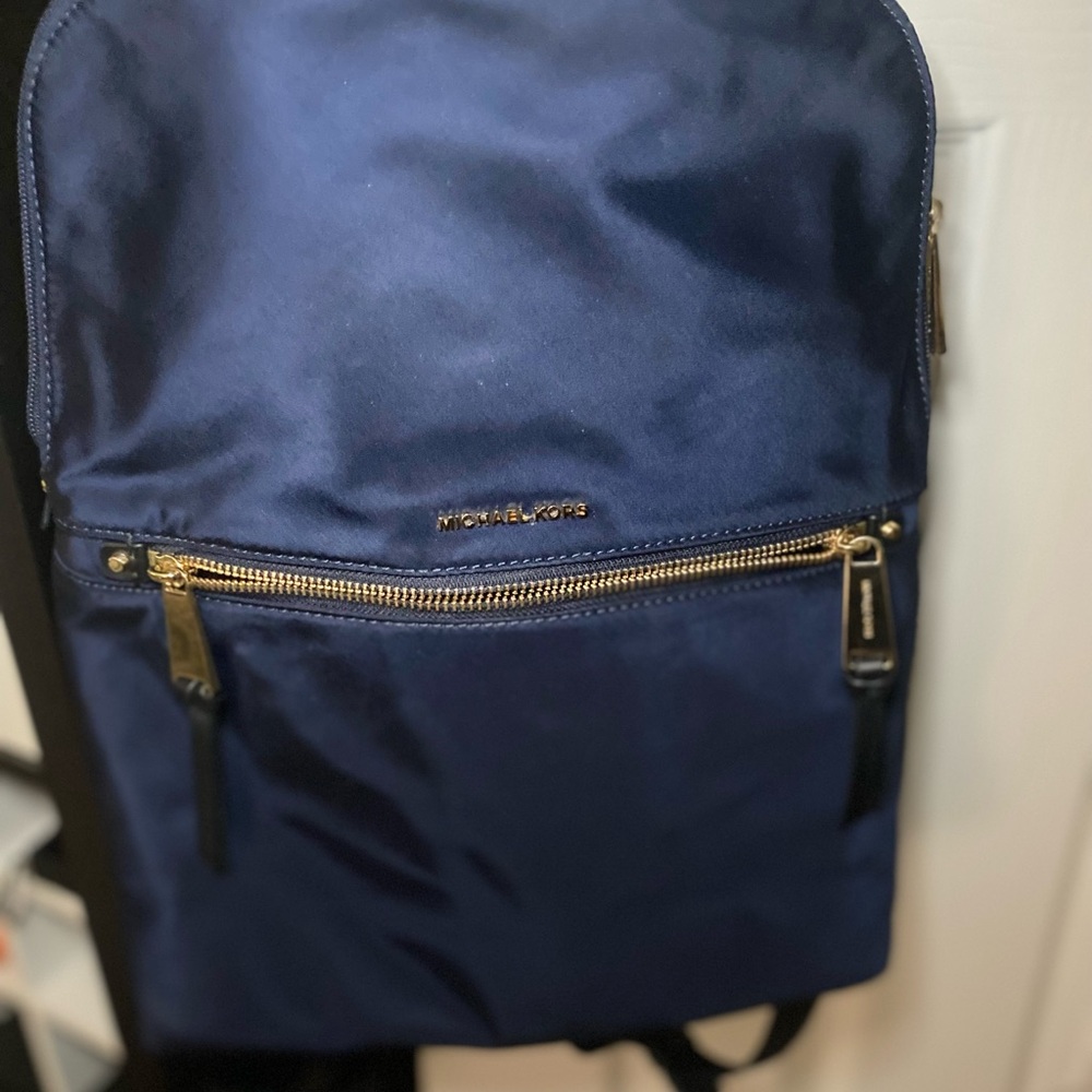 Michal Kors Navy Blue Nylon Backpack